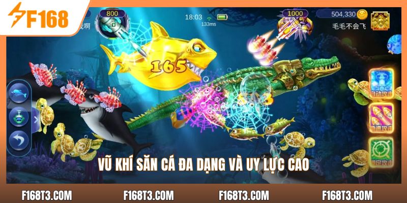 Vũ khí săn cá đa dạng và uy lực cao